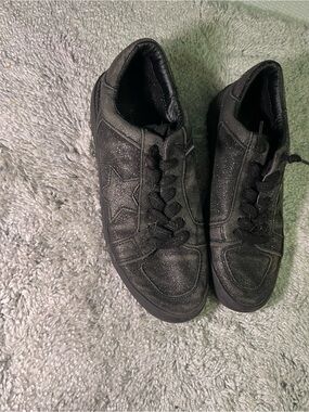 Vintage Havana 1954 Women’s Black Kara Glitter Sneakers with Star-detail